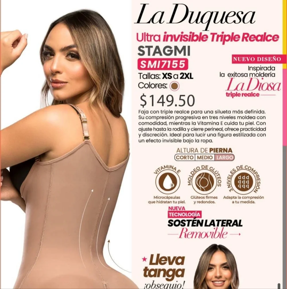 La Duqueza SMI7155 Women's Shapewear Faja Triple Gluteus Lift Enhance Curves XL - Picture 12 of 17